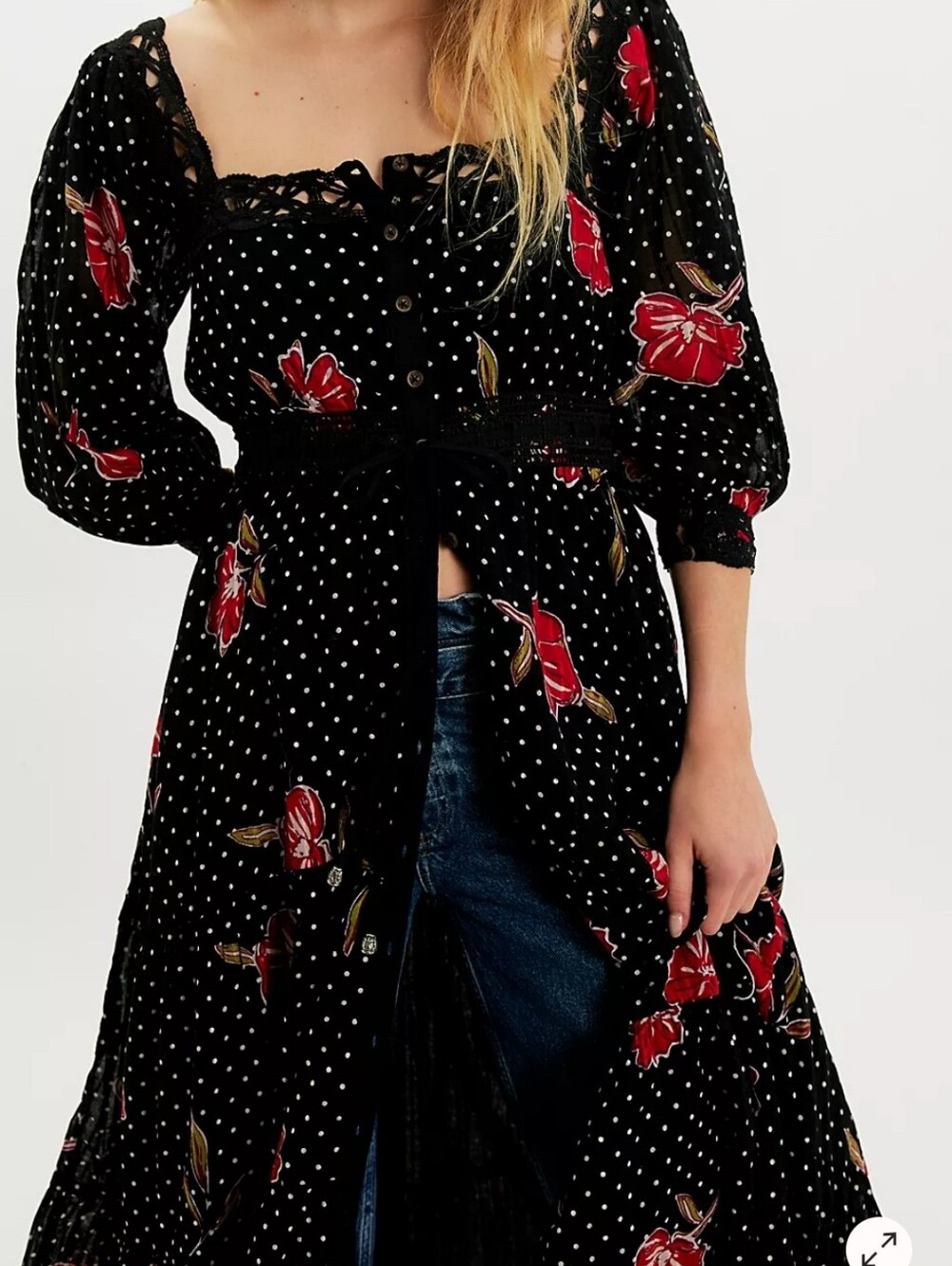 Free People Morning Meadows Long Sleeve Maxi sM - Picture 3 of 11